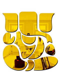 Bikri Kendra Bikri Kendra Ganesha Golden Mirror Stickers for Wall Acrylic Mirror Wall Decor Sticker Wall Mirror Stickers Acrylic Stickers Wall Stickers for Hall Room Bed Room Kitchen 