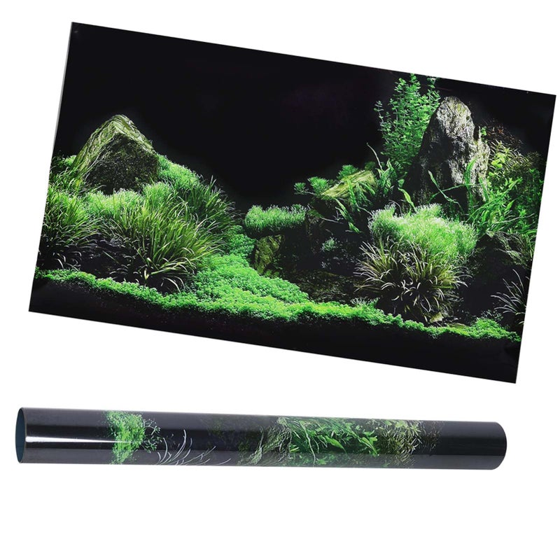 Aquarium Background Sticker Fish Water Grass Landscape PVC Adhesive 61x40cm - Image 4