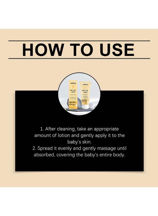 wiieey Kids Oat Face & Body Lotion, Gentle Long-Lasting Hydrating Moisturizer for Delicate Sensitive Children Skin, Fast-Absorb Non-Greasy Daily Skincare Cream 100g - Image 5