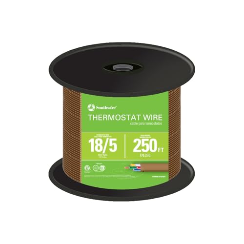 Southwire 64169622 5 Conductor 18/5 Thermostat Wire; 18-Gauge Solid Copper Class 2 Power-Limited Circuit Cable; 50-Feet; Brown - Image 2
