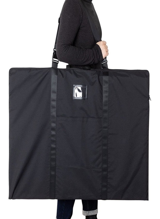 BERYA Large Size Art Portfolio Bag with Nylon Shoulder, 24 x 36 inches Light Weight Poster Storage Bag Board Holder with Handle and Zipper for Poster, Sketching and Drawing (black) - Image 2