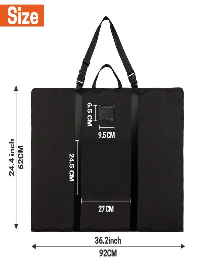 BERYA Large Size Art Portfolio Bag with Nylon Shoulder, 24 x 36 inches Light Weight Poster Storage Bag Board Holder with Handle and Zipper for Poster, Sketching and Drawing (black) - Image 3