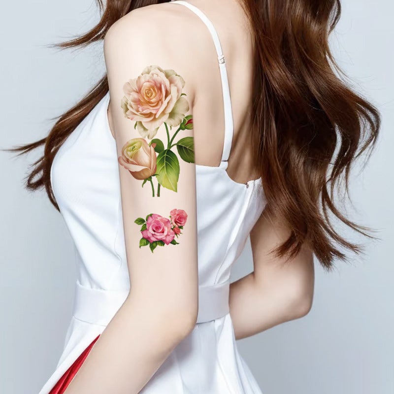 Flower arm tattoo stickers Yuanhua tattoo stickers manufacturers spot wholesale waterproof half arm tattoo cross-border supply - Image 3