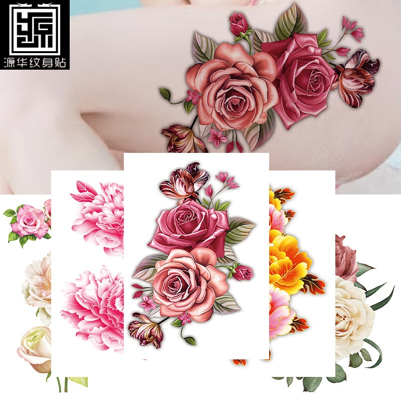 Flower arm tattoo stickers Yuanhua tattoo stickers manufacturers spot wholesale waterproof half arm tattoo cross-border supply - Image 2
