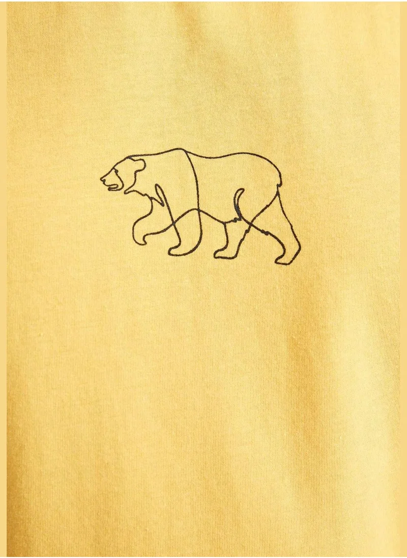 ديفاكتو Boxy Fit Short Sleeve Minimal Print T-Shirt