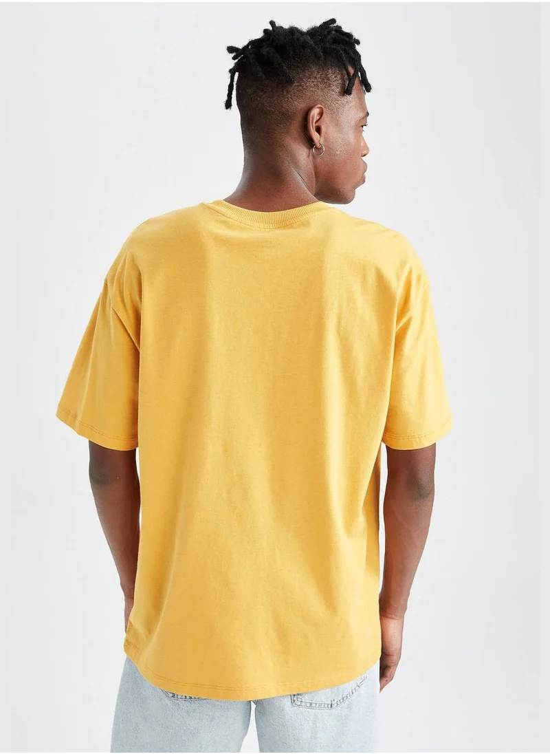 ديفاكتو Boxy Fit Short Sleeve Minimal Print T-Shirt