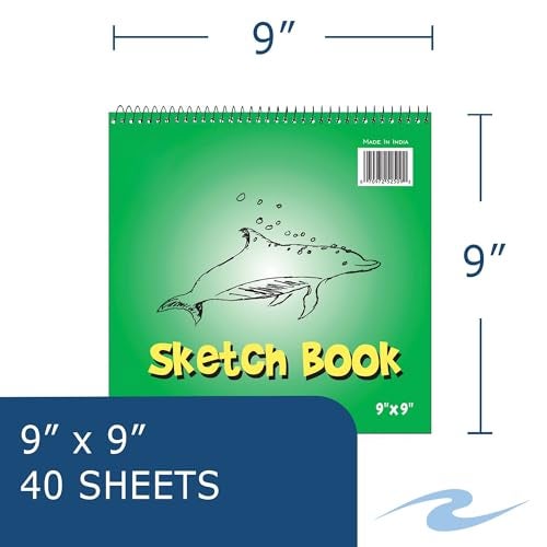 Roaring Spring Kids Spiral Art Sketch Book, 9" x 9" 40 Sheets, 20# Drawing Paper - Image 2