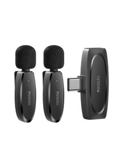 Yesido Dual Wireless Microphone, Type-C Connector, Yesido KR13 Black  - Image 1