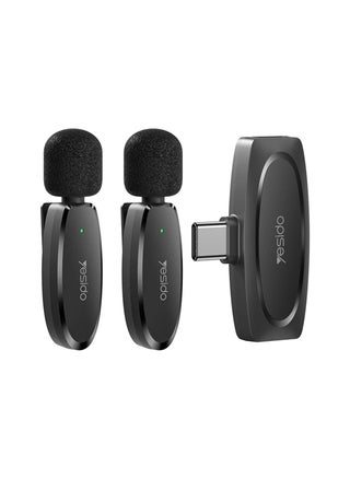 Dual Wireless Microphone, Type-C Connector, Yesido KR13 Black - pzsku/Z4651F502B2BB02AF6DB1Z/45/_/1713755624/12c17092-1d2c-4797-813d-afa20ae7af6a