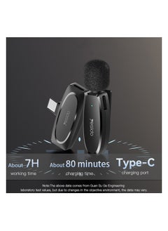 Yesido Dual Wireless Microphone, Type-C Connector, Yesido KR13 Black  - Image 4