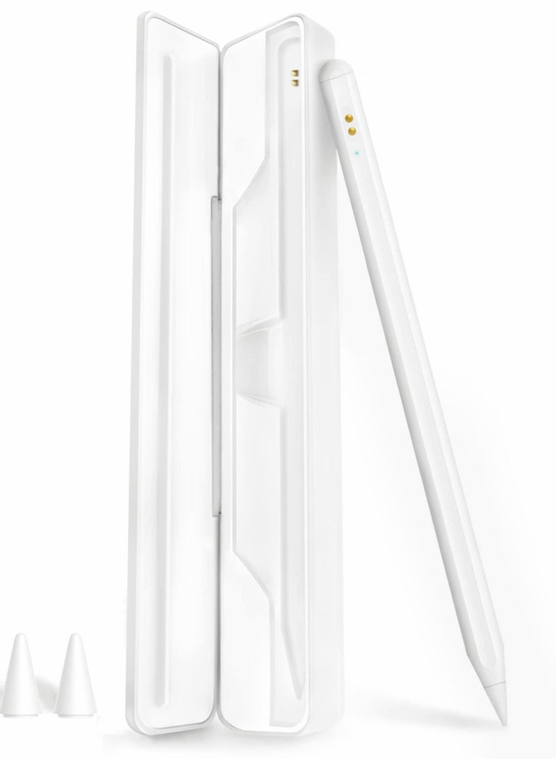 Excefore Stylus Pens for iPad 2018-2022, Rechargeable Touch Screen Pen for iPad with Tilt Sensitivity, Magnetic Attach Stylus Pencil with Charging Case for iPad Pro Air Mini - Image 1