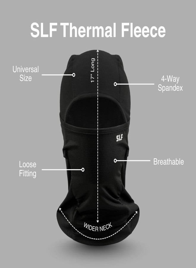 SLEEFS Thermal Fleece Balaclava – Moisture-Wicking Cold Weather Ski Mask & Head Cover for Men & Women – Breathable, Windproof, Full Neck Coverage – Polyester/Spandex Outdoor Sports Hood Black - Image 4