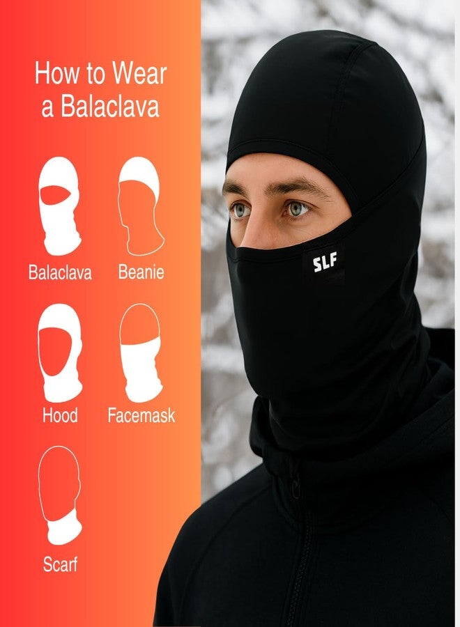 SLEEFS Thermal Fleece Balaclava – Moisture-Wicking Cold Weather Ski Mask & Head Cover for Men & Women – Breathable, Windproof, Full Neck Coverage – Polyester/Spandex Outdoor Sports Hood Black - Image 2
