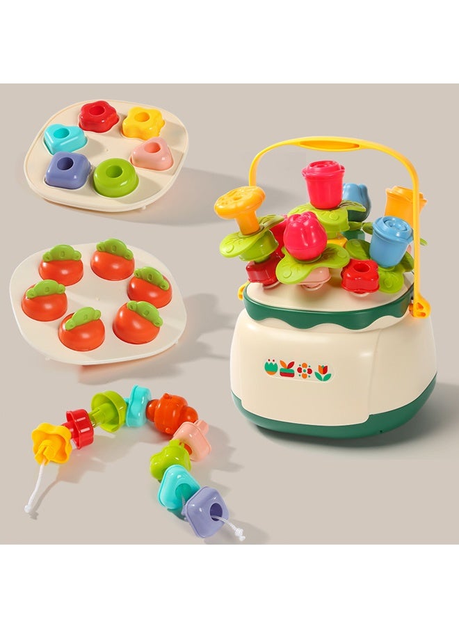 Floral Bead Mushroom Flower Nail Toys for 3-7 Year Old - Educational Toys Birthday Gifts for Toddler, Educational Kit  Shape Sorting Toys Stacking Pretend Play Set - Image 5