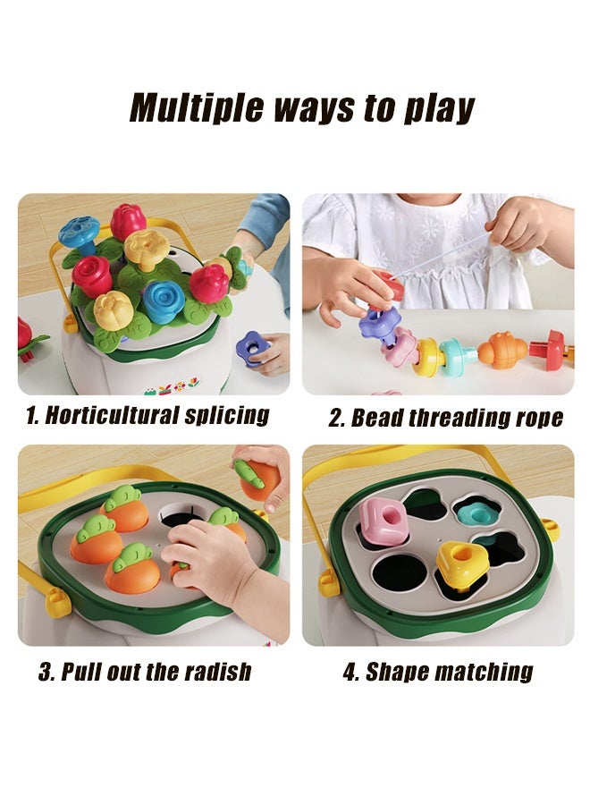 Floral Bead Mushroom Flower Nail Toys for 3-7 Year Old - Educational Toys Birthday Gifts for Toddler, Educational Kit  Shape Sorting Toys Stacking Pretend Play Set - Image 2