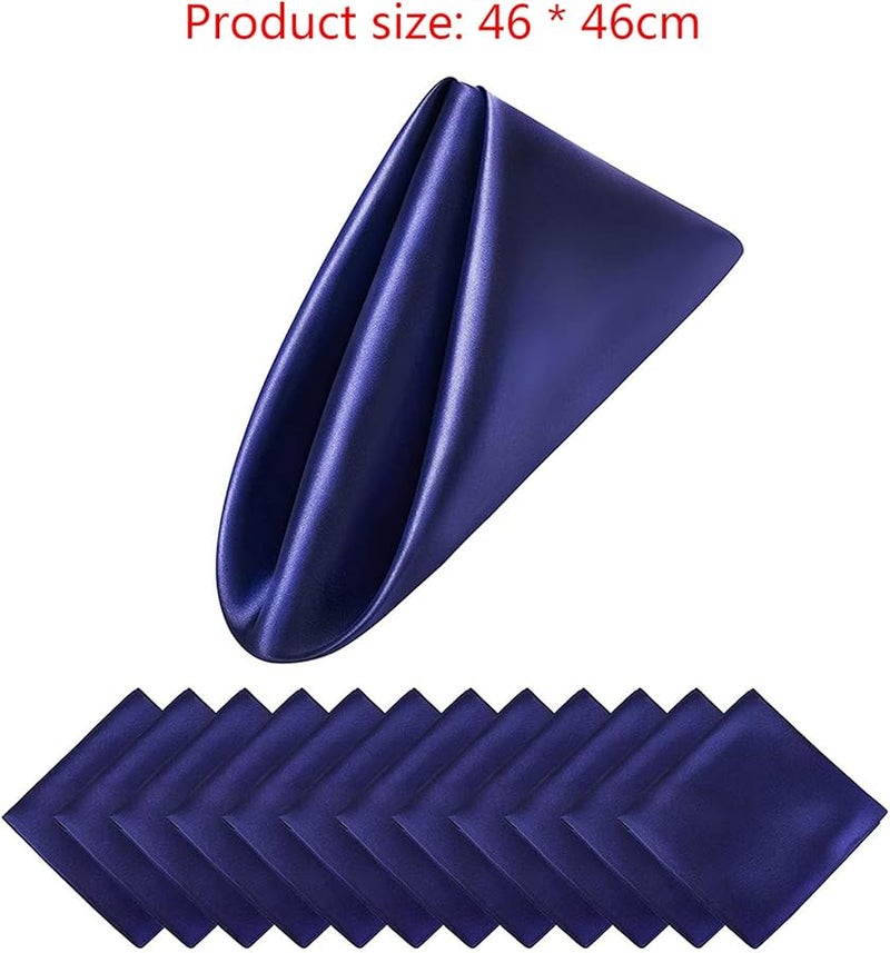 ذهبي 12 قطعة 50 سم مناديل قماشية مربعة لحفلات الزفاف وأعياد الميلاد والفنادق والمنزل - Image 5