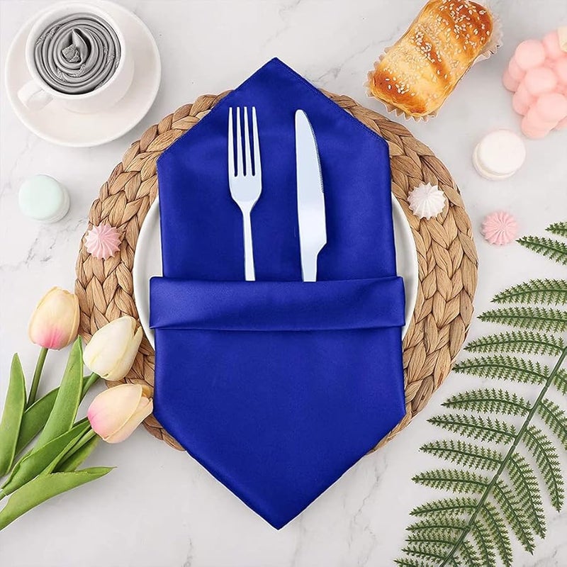 ذهبي 12 قطعة 50 سم مناديل قماشية مربعة لحفلات الزفاف وأعياد الميلاد والفنادق والمنزل - Image 3