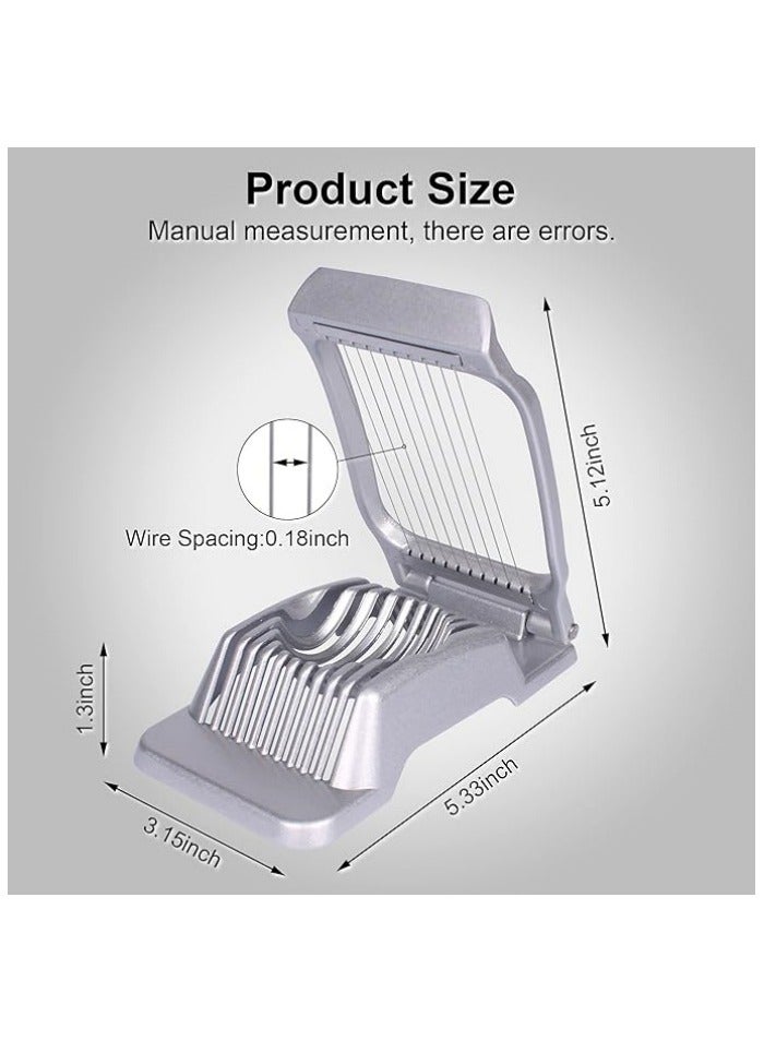 Egg Slicer for Hard Boiled Eggs Egg Cutter Strawberry Slicer Heavy Duty Aluminium Tomato Slicer Stainless Steel Wire Multipurpose Egg Slicer Dicer for Soft Fruit Mushroom Home Use - Image 3