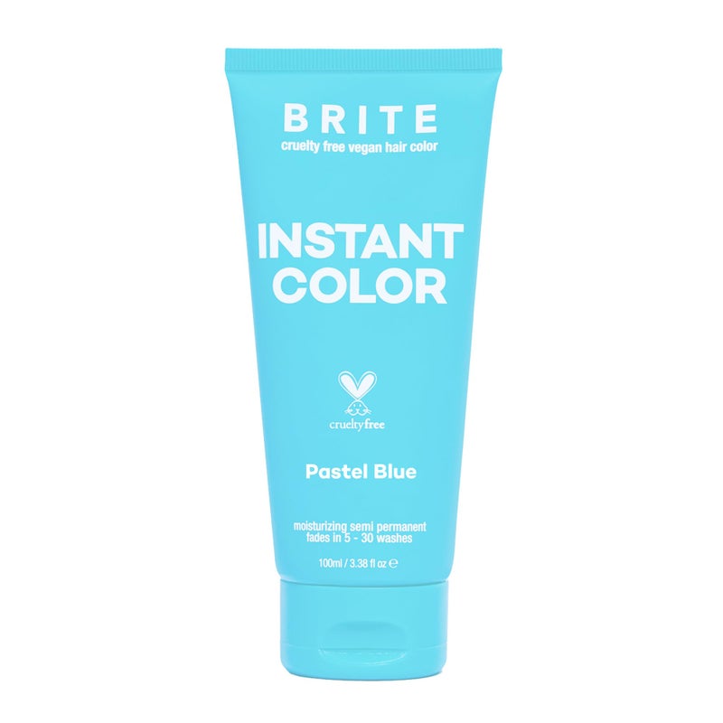 BRITE Vegan Instant Color - Semi-Permanent Hair Color, Nourishing Formula Lasts 5-30 Washes - Perfect for Pre-Lightened & Blonde Hair - Temporary Dye for Women & Men (Pastel Blue, 3.38 Fl Oz) - Image 1
