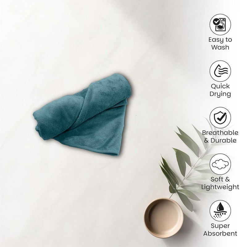 HOUSSE Microfibre Face Towels Ultra Absorbent OdourFree Quick Dry 450 GSM Face Towel for Home Gym Travel Running and Personal Use 30x30 cm Set of 12 in One Colour Pacific Green - Image 5