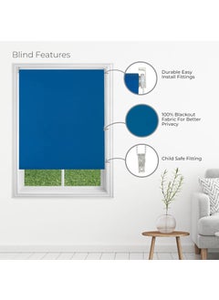 Deco Window Deco Window 100 Blackout Roller Blinds for Windows 40 Inch W X 84 Inch H Royal Blue Sun UV Protection Glare Resistant for Home Office  - Image 2