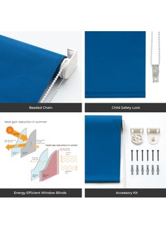 Deco Window Deco Window 100 Blackout Roller Blinds for Windows 40 Inch W X 84 Inch H Royal Blue Sun UV Protection Glare Resistant for Home Office  - Image 5