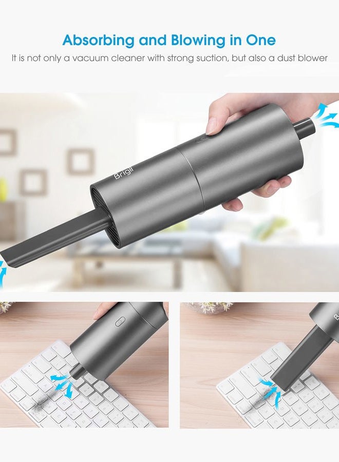 Brigii Mini Vacuum CleanerSmall Handheld Vacuum Cordless USB RechargeableDust Buster and Blower 2 in 1 Easy to Clean Desktop Keyboard Drawer Car Interior and Other Crevices Small Spaces-Y120 - Image 3