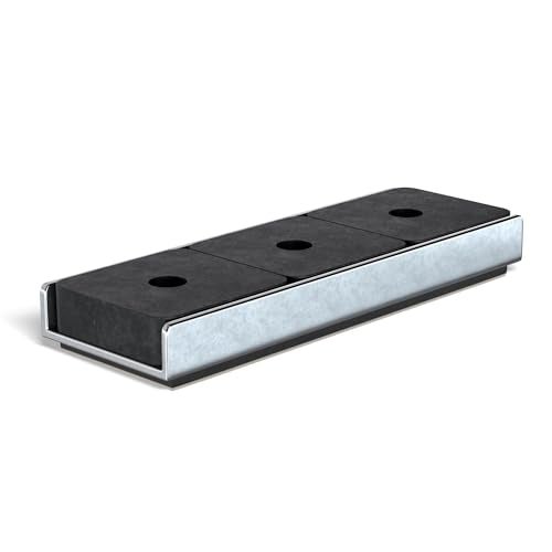 Master Magnetics عبوة مغناطيس سيراميك من ماستر ماغنيتيكس - مغناطيسات قوية ثقيلة - سحب 22 رطل لكل منها - خلفية لاصقة مزدوجة - قاعدة مطلية بالنيكل - 3 بوصة طول x 0.905 بوصة عرض x 0.25 بوصة ارتفاع - 8 عبوات - Image 1