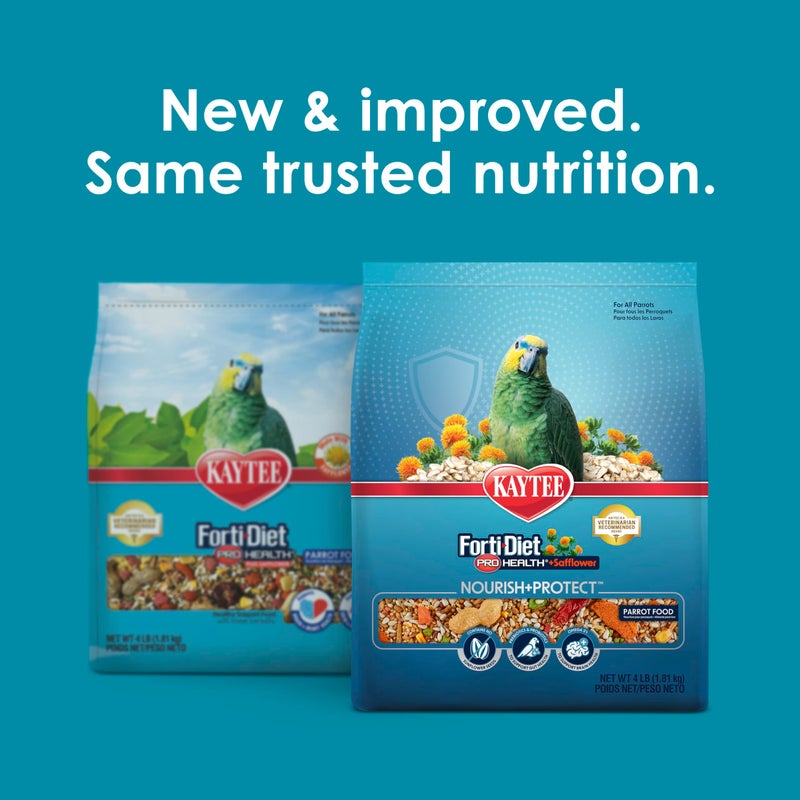 Kaytee Forti-Diet Pro Health+Safflower Nourish+Protect Parrot Food, Supports Breeding and Molting, Nutrition Backed by Science, Digestive and Brain Health, 4 pounds - Image 2