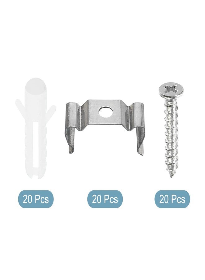 MECCANIXITY T5 Clips Bracket Hanger Fluorescent Tube Light Fixture Holder Clamps with Screws Hollow Pipes for LED Bulbs Ceiling Lamp, 20 Set - Image 4