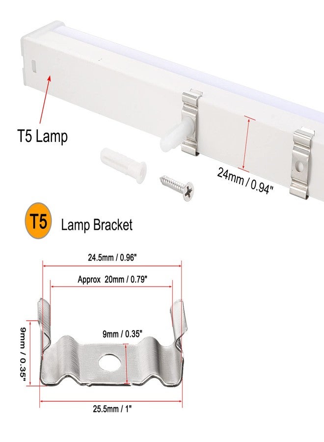 MECCANIXITY T5 Clips Bracket Hanger Fluorescent Tube Light Fixture Holder Clamps with Screws Hollow Pipes for LED Bulbs Ceiling Lamp, 20 Set - Image 5