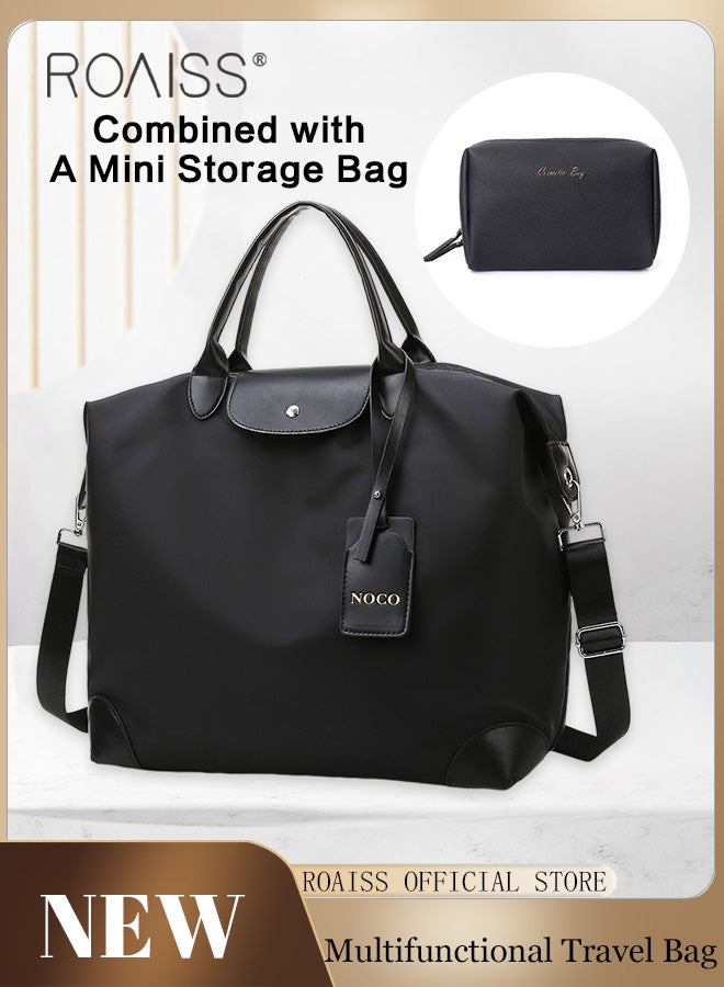 roaiss Large Capacity Tote Bag and a Small Zipper Pouch Bag Combination Set Unisex Multi-Functional Waterproof Shoulder Crossbody Bags Sets for Travel Business Trip or Gym Suitable for both Women and Men  - Image 1