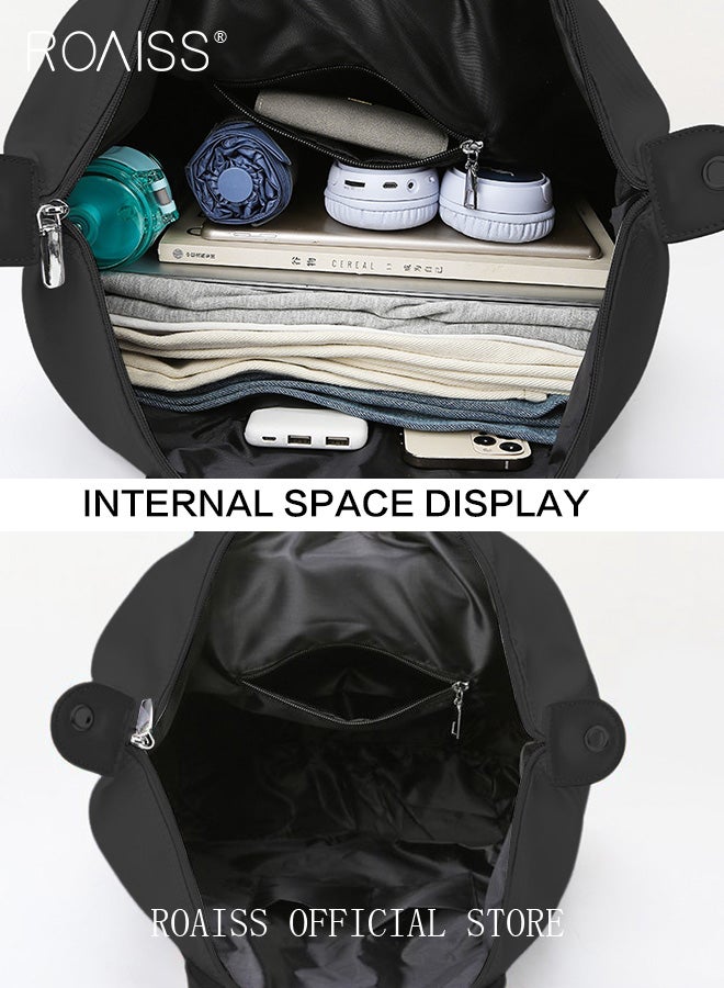 roaiss Large Capacity Tote Bag and a Small Zipper Pouch Bag Combination Set Unisex Multi-Functional Waterproof Shoulder Crossbody Bags Sets for Travel Business Trip or Gym Suitable for both Women and Men  - Image 3