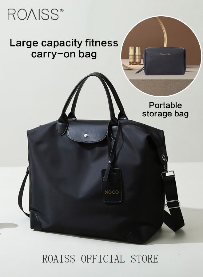 roaiss Large Capacity Tote Bag and a Small Zipper Pouch Bag Combination Set Unisex Multi-Functional Waterproof Shoulder Crossbody Bags Sets for Travel Business Trip or Gym Suitable for both Women and Men  - Image 5