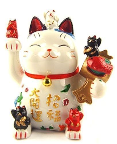 Betterdecor Maneki Neko Cat Figurine with Hidden Coin Bank Decorative Home Office Accent - Image 1