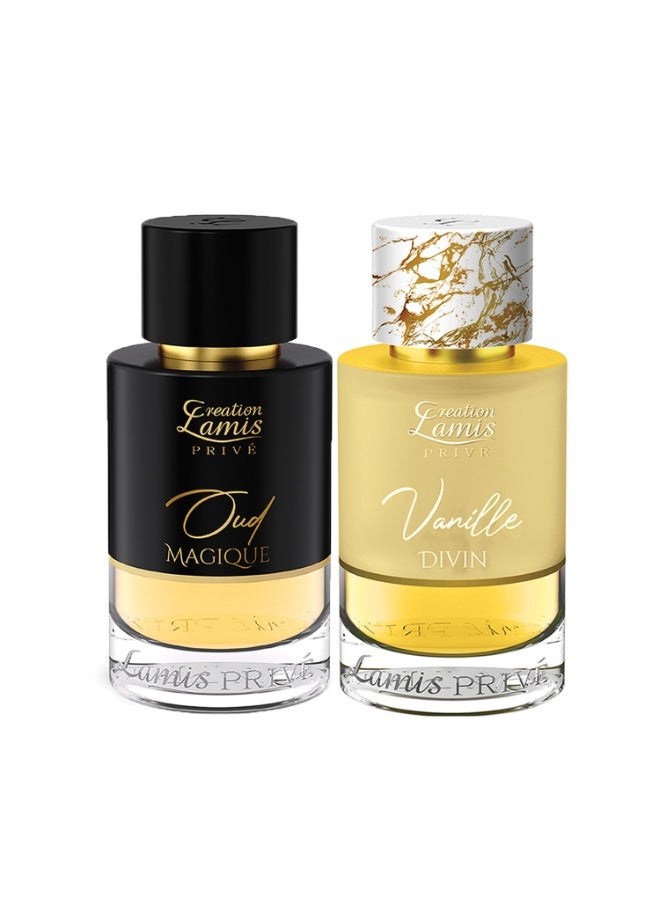 Creation Lamis Privé Oud & Vanilla Dream Combo - Privé Oud Magique EDP 100ml + Privé Vanille Divin EDP 100ml | Unisex Luxury Duo - Image 1