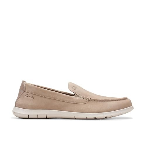 clarks حذاء كلاركس للرجال فليكسواي ستيب موكاسين، جلد سويدي رملي، 10 - Image 2