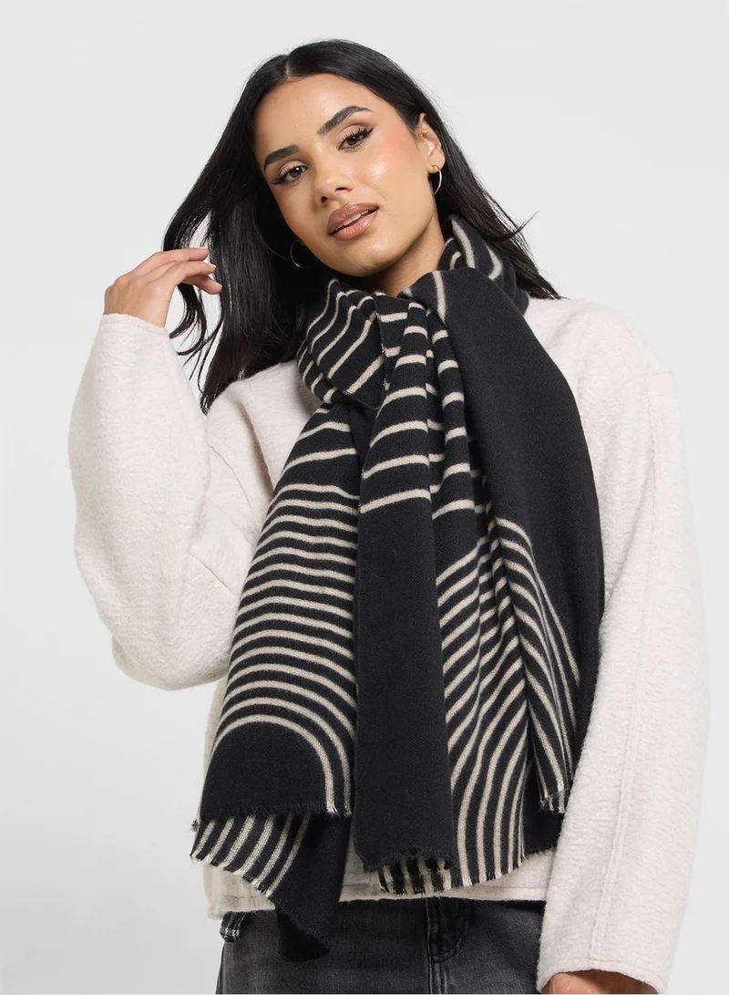 ايلا Light Weight Long Striped Winter Scarf