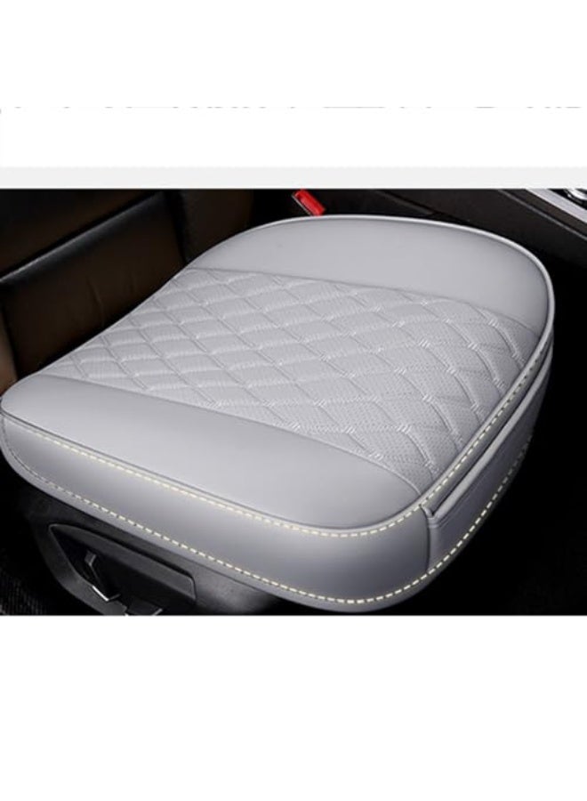 2 PCS Leather Front Car Seat Cover Bottom Car Seat, Full Wrap Driver Car Seat Protectors with Storage Pocket, Bottom Auto Seat Cushion Pad Mat for Most Vehicles (Size : GRAY)
