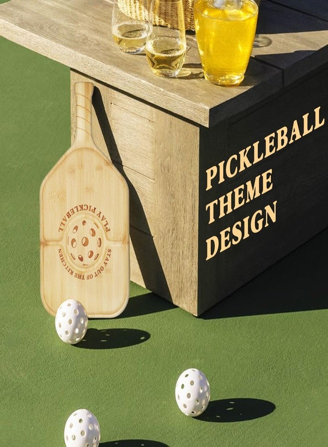 DWATAN Pickleball Charcuterie Board, Funny Pickleball Gift for Men and Women, Pickleball Platter, Handcrafted Wood Tray with Paddle Shape and Built-in Handle - Image 2