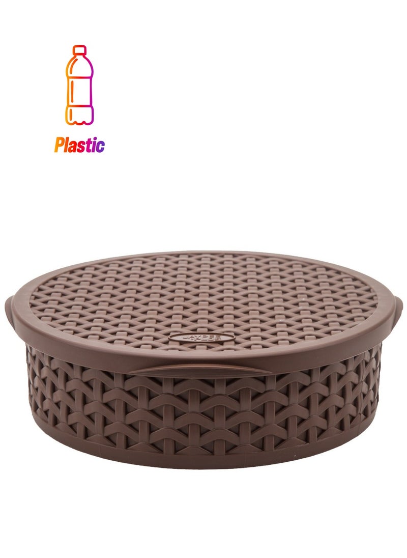 JAYPEE Jaypee Round Plastic Food Storage Container 8"-1280ml, Brown  - Image 1