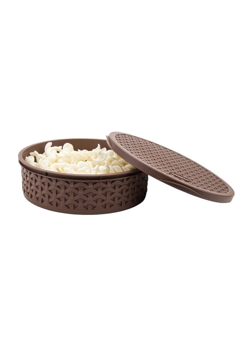 JAYPEE Jaypee Round Plastic Food Storage Container 8"-1280ml, Brown  - Image 2