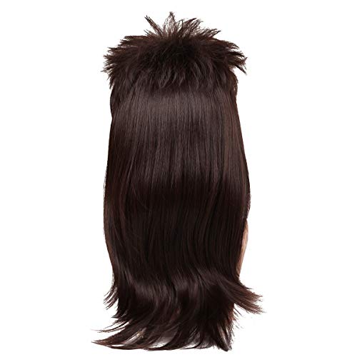 ColorGround Mullet Wigs for Men 80s Costumes Fancy Party Accessory Cosplay Wig (Brown) - Image 4