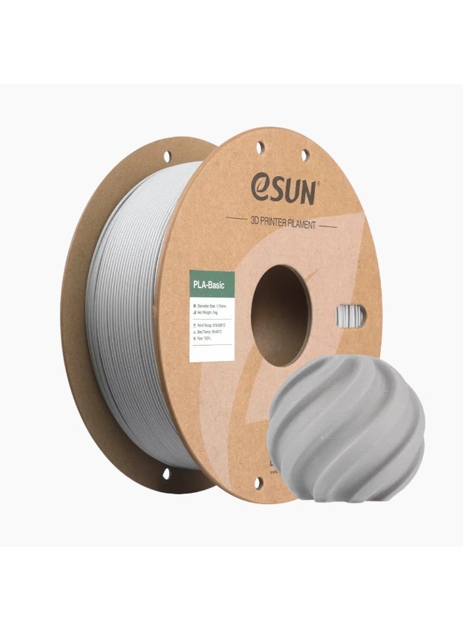 eSUN PLA خيوط أساسية 1.75 مم، خيوط طابعة ثلاثية الأبعاد PLA أساسية، دقة الأبعاد +/- 0.03 مم، 1 كجم بكرة (2.2 رطل) خيوط طباعة ثلاثية الأبعاد للطابعات ثلاثية الأبعاد، رمادي خرساني