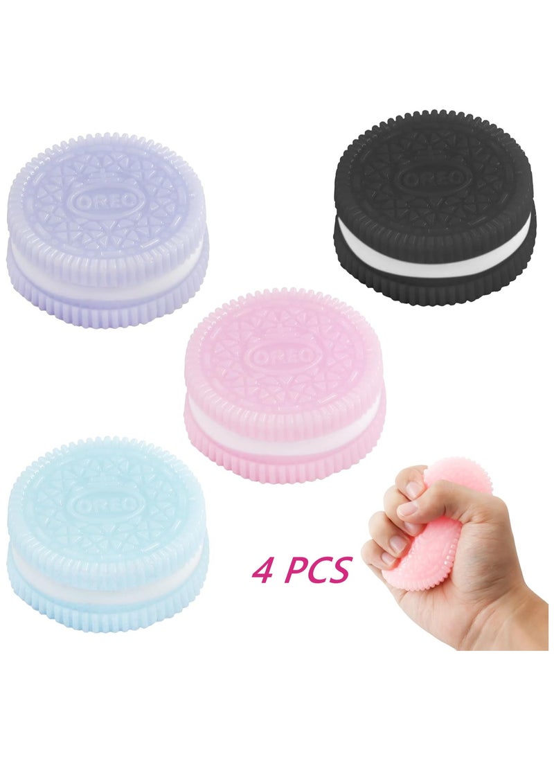DELGREEN Pack of 4 Squishy Toy for Kids Sensory Stress Relief Fidget Toys, Soft & Safe for Boys & Girls, Pink, Black, Purple  - Image 1