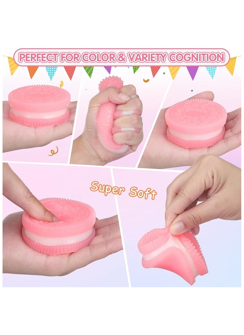 DELGREEN Pack of 4 Squishy Toy for Kids Sensory Stress Relief Fidget Toys, Soft & Safe for Boys & Girls, Pink, Black, Purple  - Image 4