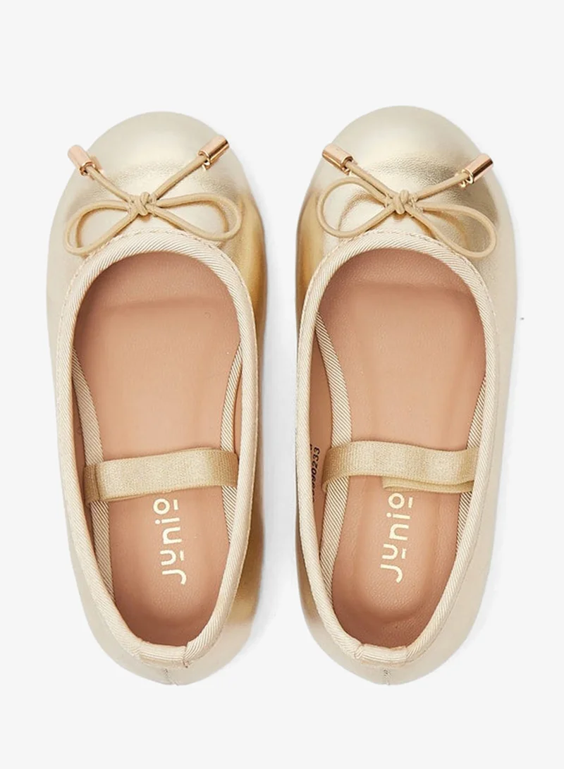 JUNIORS Girls Round Toe Ballerina Shoes with Elastic Strap Detail with Cushioning