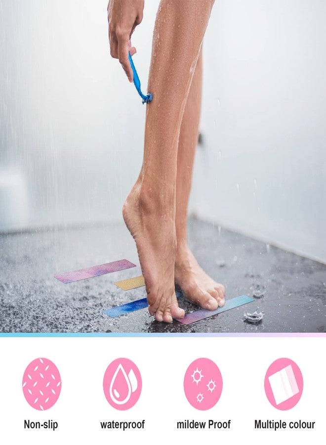 Chenkaiyang Non-Slip Bathtub Stickers, 24 PCS Anti-Slip Strips Safety Shower Stickers Waterproof Bathtub Treads Decals for Bathroom Kitchen Ladders Stairs Steps Pools Bathtub Shower Stairs Floors - Image 4