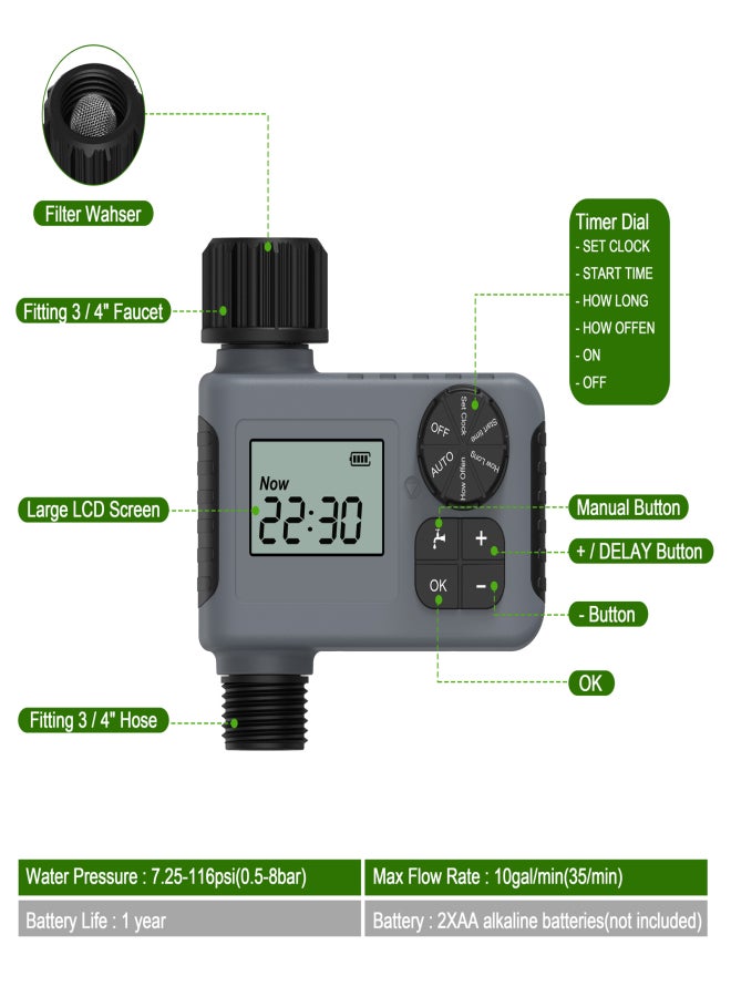 Generic Gardening Water Timer Automatic Watering Device Garden Balcony Rain Sensing Control Intelligent Irrigation System Controller with Safety Lock  - Image 4