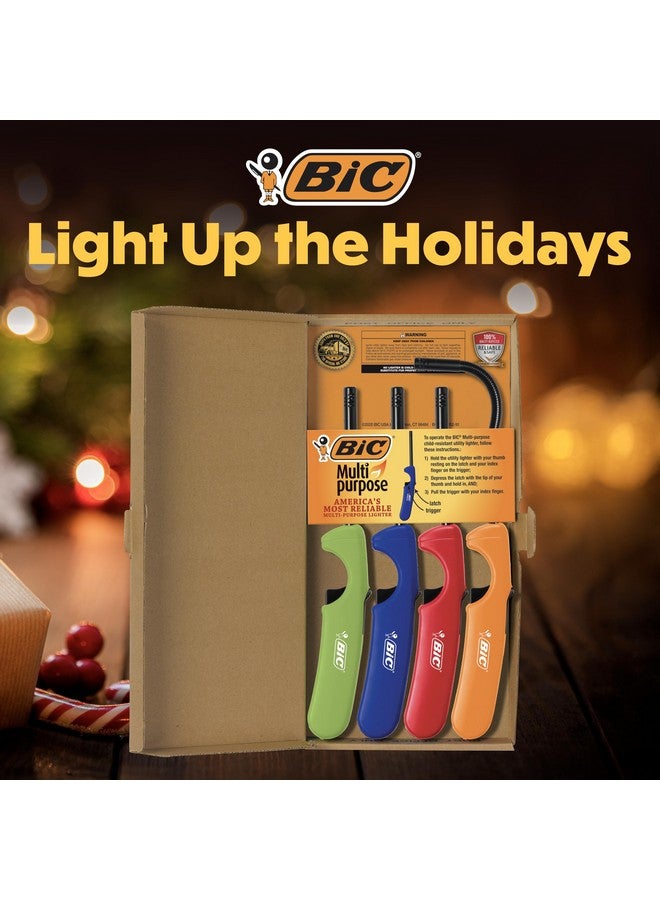 BIC Multi-Purpose Classic Edition Lighter & Flex Wand Lighter, Ideal Fireplace and Candle Lighters, Assorted Colors, 4 Pack (Colors May Vary) - Image 2